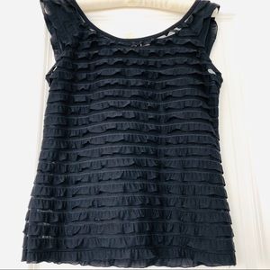 Black Tiered Tank Top Size S